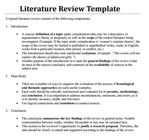how to write mba literature review